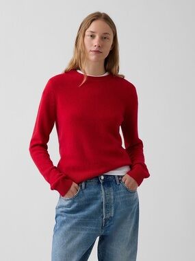 NWT Gap CashSoft Crewneck Sweater in Modern Red Size Small Tall